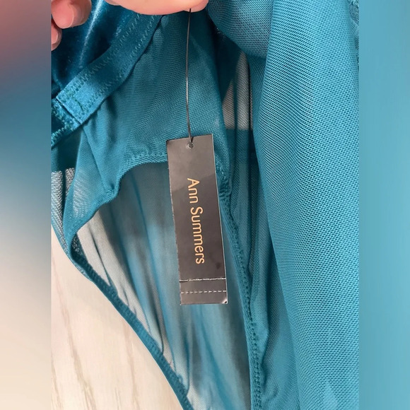 Ann Summers The Breath-taker Long Sleeve Teal Body Suit Size L NWT - Picture 7 of 8